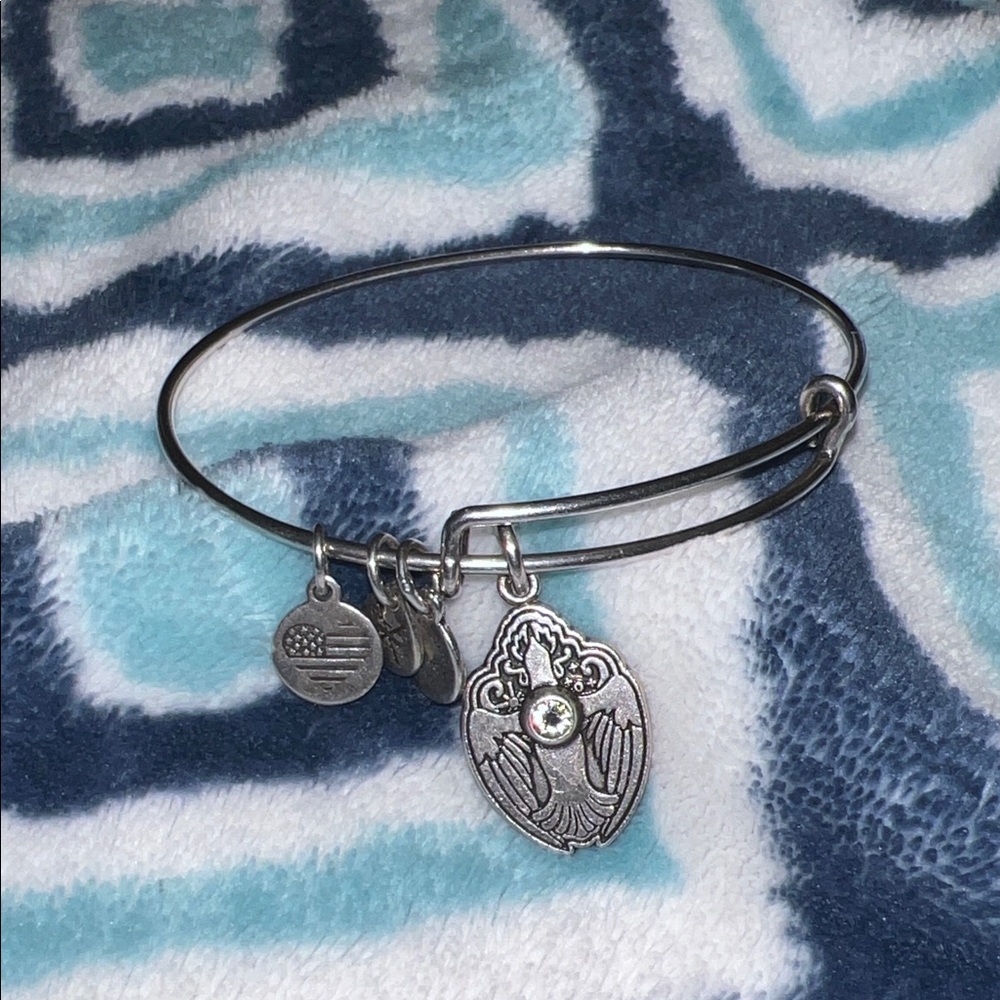 Alex and Ani Crystal Dove Swarovski Crystal bracelet Silver